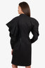 Louis Vuitton Black Pinstripe Open Shoulde Dress Size 42 w/Tags