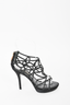 Louis Vuitton Black Satin Crystal Embellished Heels Size 35.5