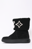 Louis Vuitton Black Shearling Monogram Boots Size 38