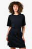 Louis Vuitton Black Wool Cinch Waisted Dress Size S