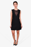 Louis Vuitton Black Wool/Silk Monogram Detail Sleeveless Dress Size 36