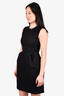 Louis Vuitton Black Wool Sleeveless Mini Dress Size 34