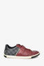 Louis Vuitton Burgundy Leather/Damier Ebene Sneakers Size 6.5 Mens
