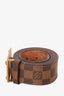 Louis Vuitton Damier Ebene  'Inventeur' Plaque Belt Size 40 'As Is'