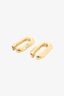 Louis Vuitton Gold Tone Monogram Edge Hoop Earrings