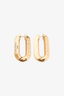 Louis Vuitton Gold Tone Monogram Edge Hoop Earrings