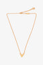 Louis Vuitton Gold Toned V Pendant Necklace