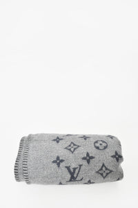 Louis Vuitton Grey Eclipse Wool / Angora Blanket