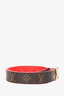 Louis Vuitton Monogram/Red Leather Reversible Belt Size 75