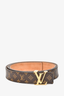 Louis Vuitton Monogram Thin Gold LV Buckle Belt Size 85