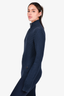 Louis Vuitton Navy Blue Wool Blended Damier Zip-Up Cardigan Size S