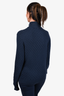 Louis Vuitton Navy Blue Wool Blended Damier Zip-Up Cardigan Size S