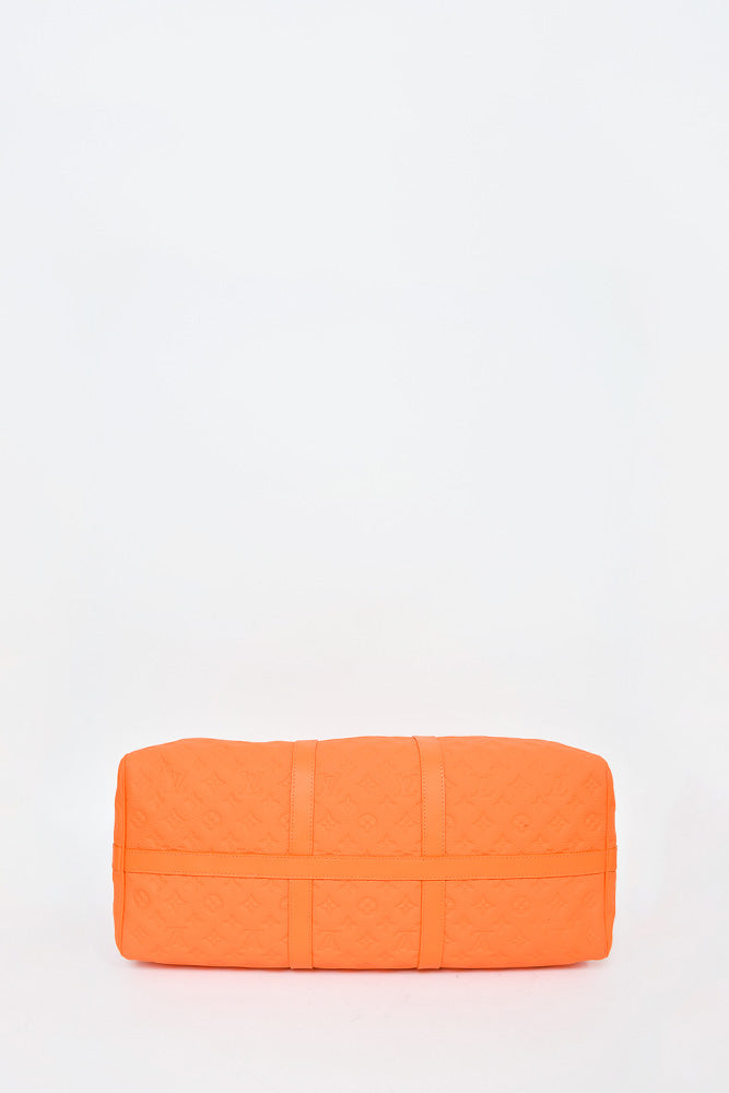 Louis Vuitton Orange Taurillon Monogram Leather Keepall 50 – Savonches