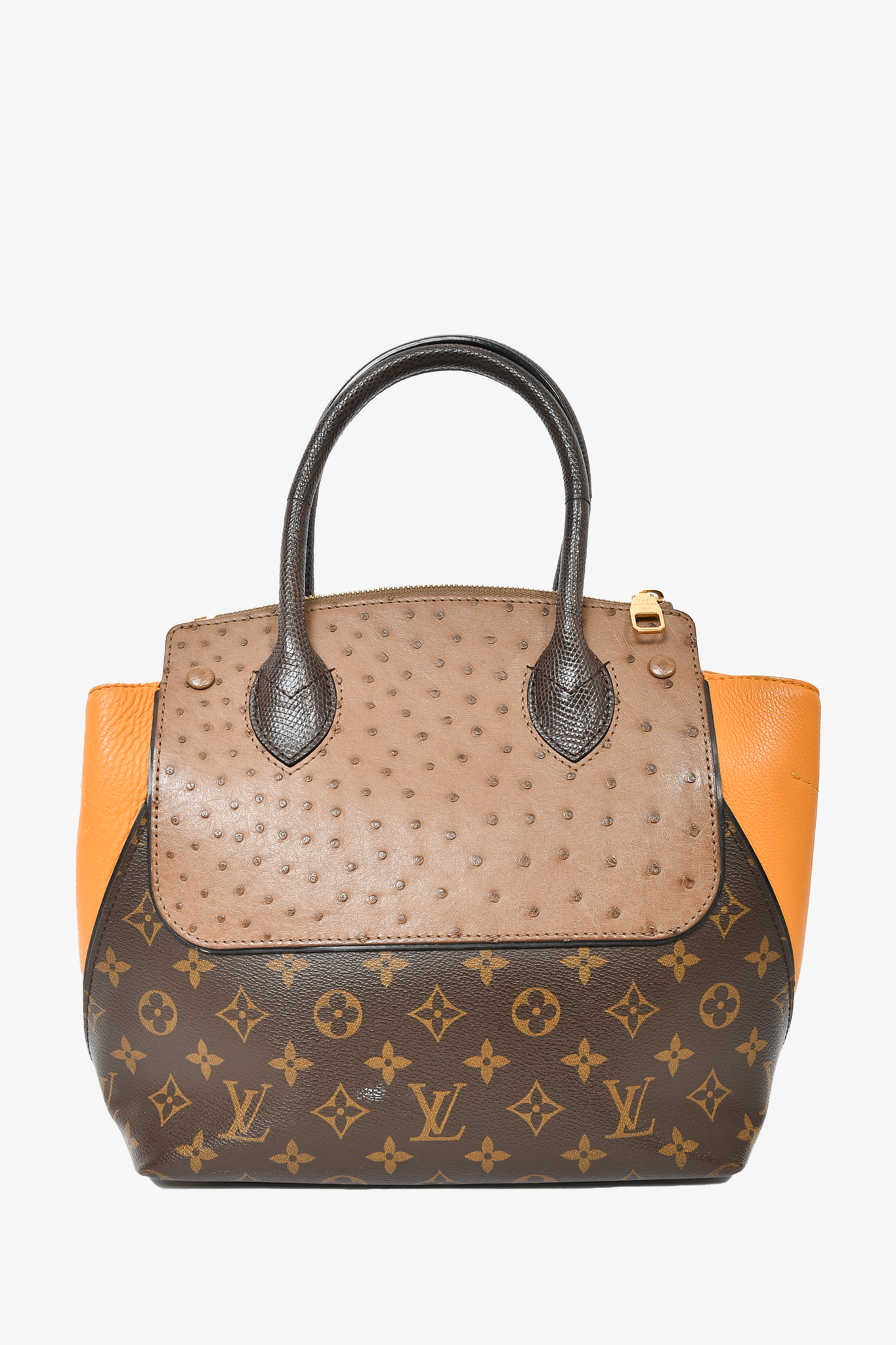Pre-owned Louis Vuitton Ostrich & Python Majestueux MM ($5,400