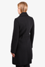 Louis Vuitton Vintage Black Wool Leather Trim Pockets Zip Coat Size 36