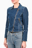 Louis Vuitton Vintage Blue Denim Biker Jacket Size 42