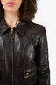 Louis Vuitton Vintage Brown Leather Bomber Jacket Size 36