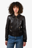 Louis Vuitton Vintage Brown Leather Bomber Jacket Size 36