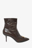 Louis Vuitton Vintage Brown Leather Heeled Booties Size 40