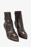 Louis Vuitton Vintage Brown Leather Heeled Booties Size 40