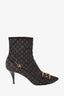 Louis Vuitton Vintage Monogram Canvas Buckled Heeled Booties Size 41