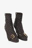 Louis Vuitton Vintage Monogram Canvas Buckled Heeled Booties Size 41