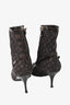 Louis Vuitton Vintage Monogram Canvas Buckled Heeled Booties Size 41
