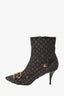 Louis Vuitton Vintage Monogram Canvas Buckled Heeled Booties Size 41