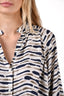 Louis Vuitton White/Navy Zebra Printed Silk Tunic Top Size 38