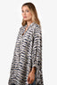 Louis Vuitton White/Navy Zebra Printed Silk Tunic Top Size 38