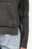 Louis Vuitton x Virgil Abloh Grey Heavy Cotton Knit Tie Detail Hoodie Size S Mens