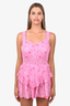 LoveShackFancy Pink Floral 'Norelli' Mini Dress Size XL