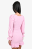 LoveShackFancy Pink Velvet Smocked 'Dorset' Mini Dress Size S
