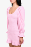 LoveShackFancy Pink Velvet Smocked 'Dorset' Mini Dress Size XS