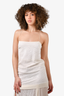 Lover White Silk Embroidered Slit Dress Size 6