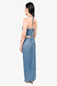Lovers + Friends Blue Denim Rosette Halter Neck Crop Top + High Slit Rosette Maxi Skirt Size XS