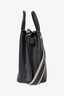 MCM Black Grained Leather 'Milla' Large Tote Bag with Canvas Strap