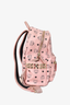 MCM Pink Leather 'Stark' Studded Backpack