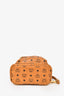 MCM Brown Leather Logo Mini Backpack GHW