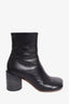 MM6 Maison Margiela Black Leather Ankle Boots Size 38.5