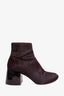 MM6 Maison Margiela Burgundy Pony Hair Ankle Boots Size 39.5