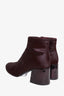 MM6 Maison Margiela Burgundy Pony Hair Ankle Boots Size 39.5