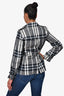 Burberry London Black/White Tartan Belted Short Trench Jacket Size 4 US