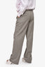 Lou Lou Studio Grey Pinstripe Wool Trousers Size L
