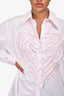 Simone Rocha Pink Button-Up Ruffle Heart Detail Shirt Size 8