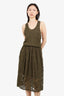 M Missoni Green Chevron Knit Sleeveless Midi Dress Est. Size M/L