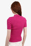 MSGM Pink Ribbed High-Neck Top with Heart Cut-Out Size XXS