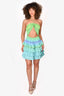 Rococo Sand Green/Blue Cut-Out Pleated Sleeveless Mini 'Kiki' Dress Size M