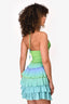 Rococo Sand Green/Blue Cut-Out Pleated Sleeveless Mini 'Kiki' Dress Size M