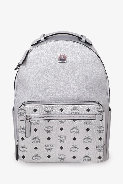 MCM Silver Metallic Large Stark Backpack – Mine & Yours